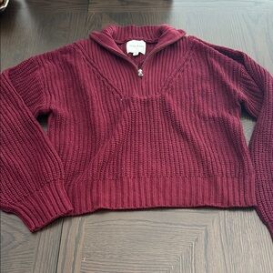 Pink Rose Deep Red Turtleneck Sweater